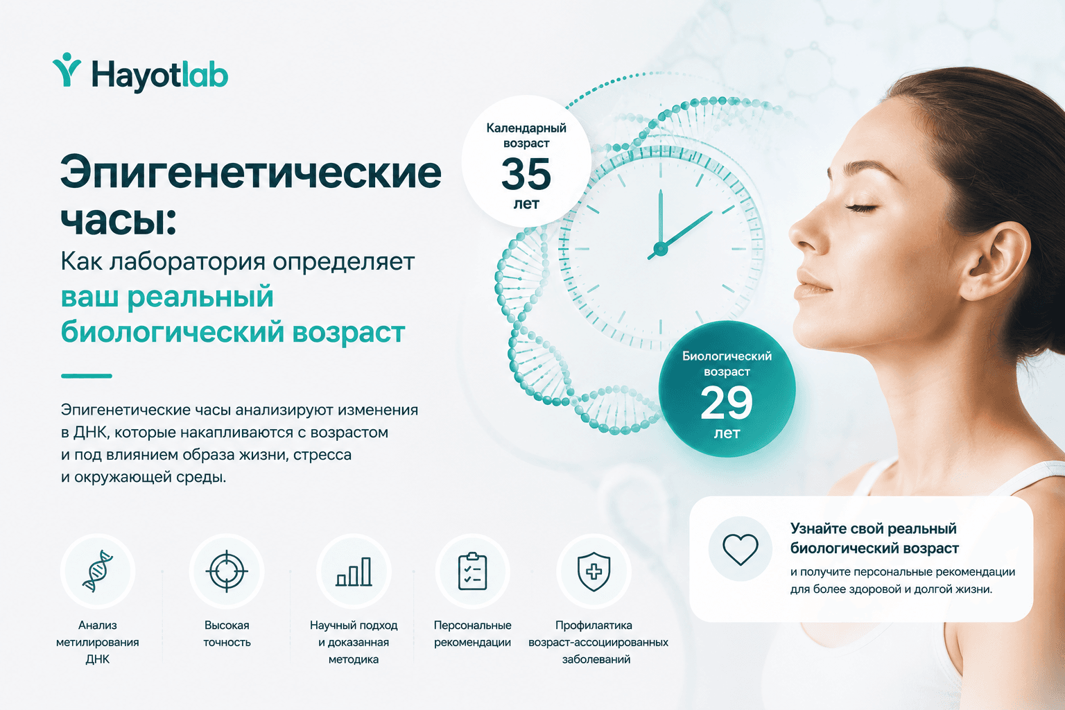 Эпигенетические часы: Как лаборатория определяет ваш реальный биологический возраст